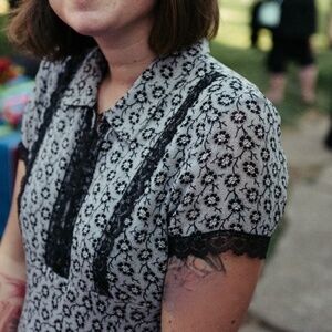 Darling Indie Small Tessuto Vintage early 2000s Y2K Daria Dress Floral Black 90s